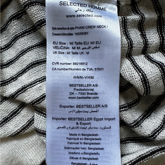 Selected linen L/S striped crew neck - Picture 2 of 4